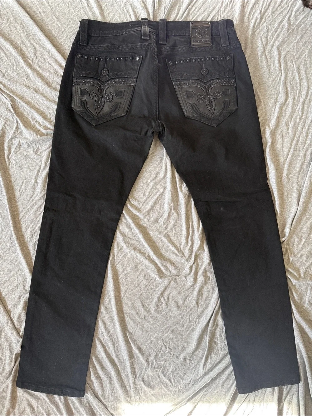 Rock Revival Men's Slim Straight Black Jeans